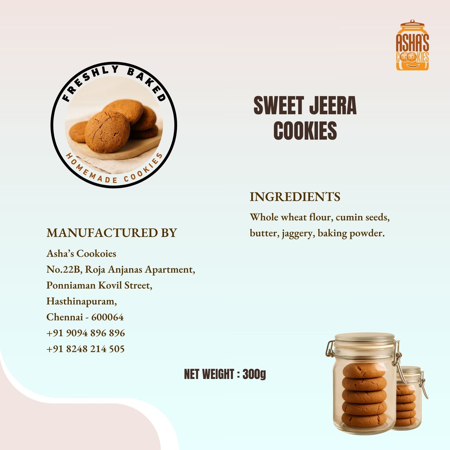 Sweet Jeera Wheat Biscuits