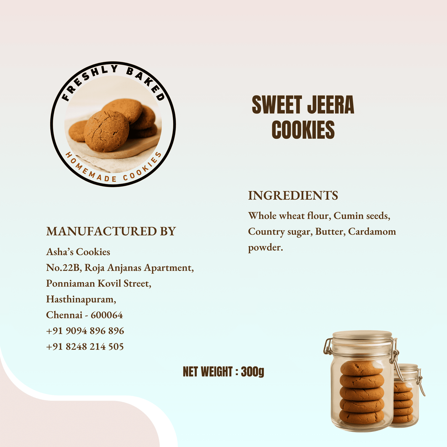 Sweet Jeera Wheat Biscuits