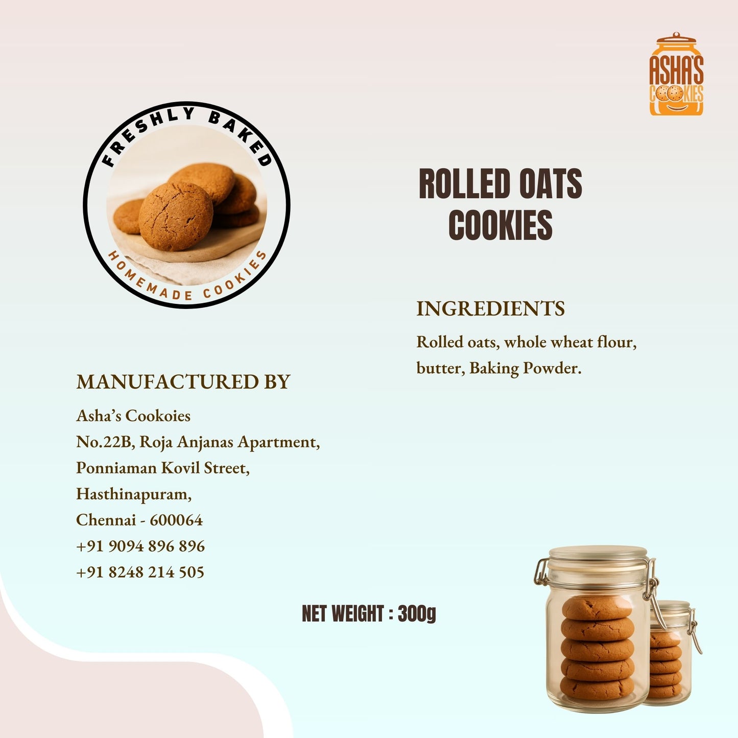 Healthy Rolled Oats Cookies
