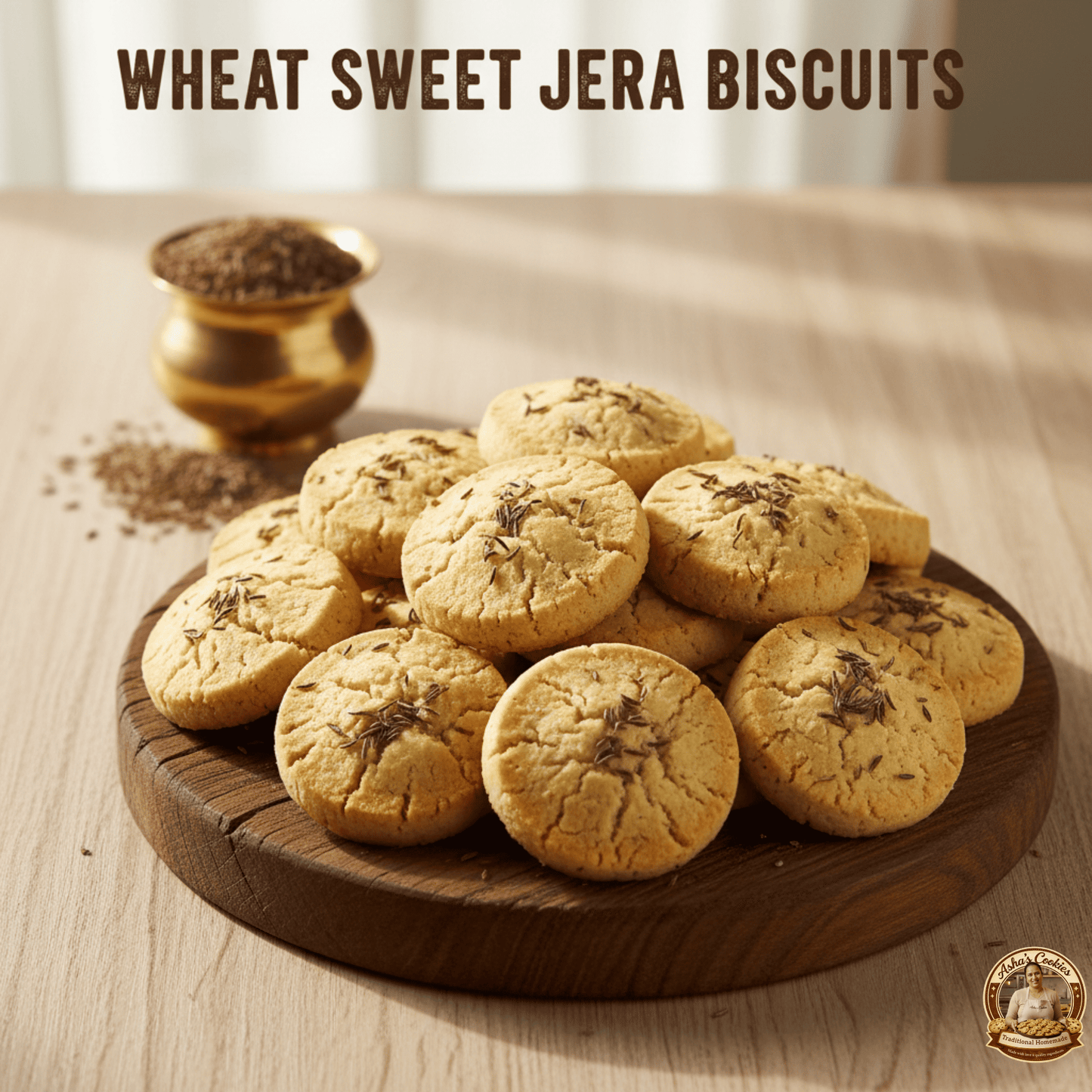Sweet Jeera Wheat Biscuits